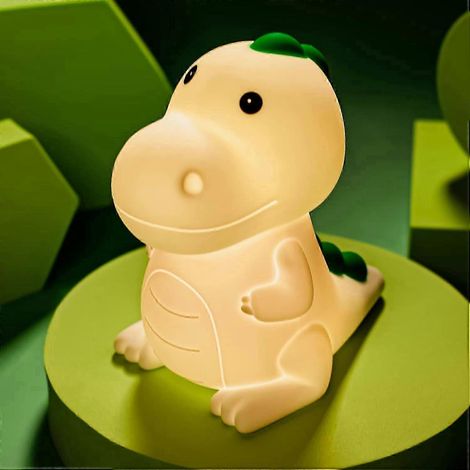 Lampe de chevet en silicone en forme de dinosaure, idéale pour les bébés et les jeunes enfants. Veilleuse en forme d'animal, parfaite pour les filles et les garçons. Douce et adorable veilleuse dinosa (1/5)