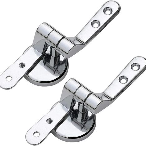 (argent) Kit de remplacement de charnières universelles pour abattant de toilette en alliage de zinc, robustes et résistantes. Accessoires de salle de bain, pièces de rechange compatibles avec les mod (1/5)
