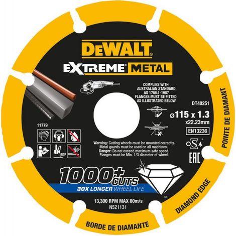 DeWalt DT40251-QZ Diamant-Trennscheibenschleifer 115 x 22,23 x 1,3 mm