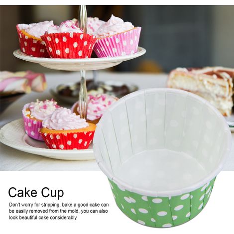 100 caissettes à cupcakes rondes en papier, vertes, pour la cuisson de gâteaux et muffins, idéales pour les mariages et la maison. (1/5)