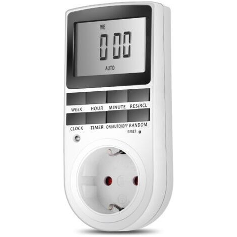 Prise Programmable Digitale Minuterie Numérique Hebdomadaire, Écran LCD, Économie d'Énergie (1 Pack) (1/5)