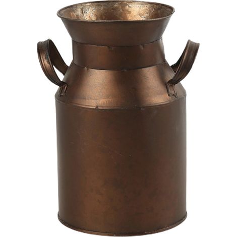 Maceta metálica vintage – Maceta de hierro resistente a los rayos UV – 20,5 cm – para oficina/cafetería – con orificio de drenaje (1/5)