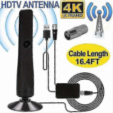 Antenne TV numérique HD amplifiée 4K 1080p. portée 5 600 miles. étanche. pour intérieur/extérieur. modèle EPA02 (1/4)