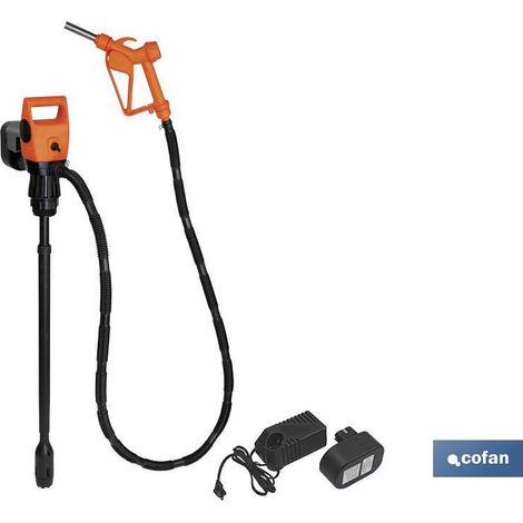 COFAN bomba eléctrica + pistola bidón 50/200l recargable 18.5v