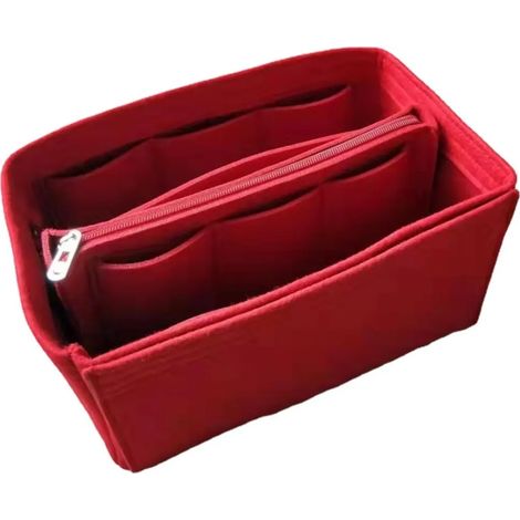 Organizador de bolso, bolsa dentro de una bolsa de almacenamiento, organizador de bolso con bolsa con cremallera extraíble y llavero, S (1/4)