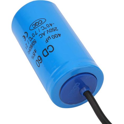 Betriebskondensator CD60 mit Anschlusskabel 250 V AC 400 µF 50/60 Hz für motorbetriebene Luftkompressoren (1/5)
