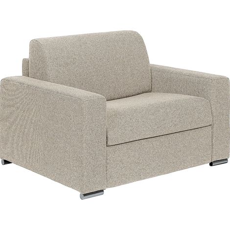 Fauteuil convertible express en tissu texturé beige - Couchage 70 cm - Matelas 18 cm - CALITO (1/5)