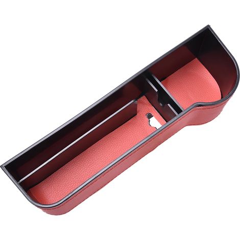(rouge à droite) Organisateur d'espace pour siège auto, compartiment de rangement latéral pour console centrale, boîte de rangement pour divers objets, attrape-téléphone, clés, cartes, stylo (1/5)