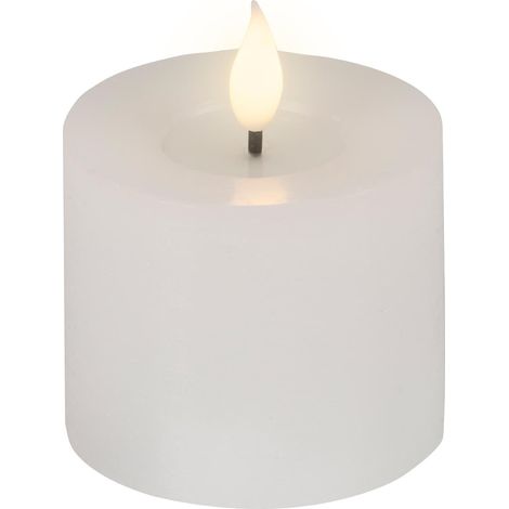 LED-Kerze weiß Wachs Ø 7,5 cm H: 9,5 cm ww (1/4)