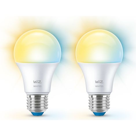 WiZ - Bombilla LED inteligente GU10-60W, tonos de blanco, Wi-Fi/Bluetooth, control por voz/aplicación, funciona con Google Home, Alexa y HomeKit, pack de 2 bombillas