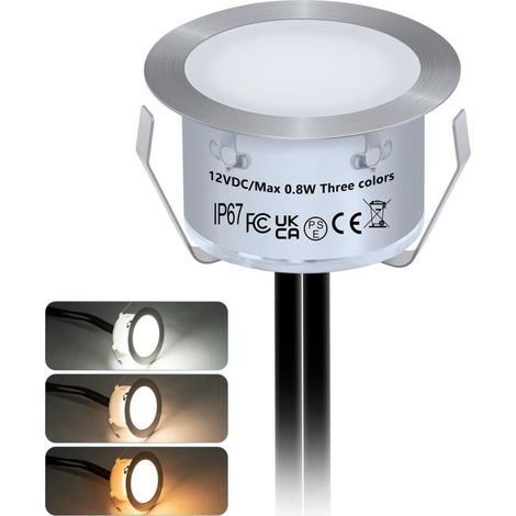 OIMG LED-Einbauleuchten-Set für Terrassen, 10er-Set Einbau-Außenstrahler, IP67 wasserdicht, für Gärten, Treppen, Holzterrassen und Decken