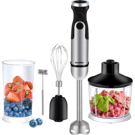 Mixeur plongeant, ensemble multifonction 5 en 1, puissance de 1200W, noir (1/2)