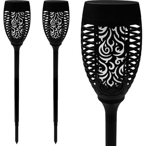 Lot de 2 lampes torches de jardin, lampe solaire 51 LED (1/2)