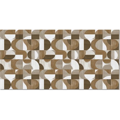 CRÉDENCE CUISINE Abstrait - Rétro - Marron 60x30 cm (1/5)
