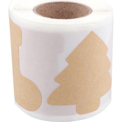 Rolle mit 300 Stück feinen Kraftpapier-Siegelaufklebern, kreatives und einzigartiges Weihnachtsdesign, selbstklebende Etikettenaufkleber, Geschenkverpackungsaufkleber-6.8X6.4cm (1/3)