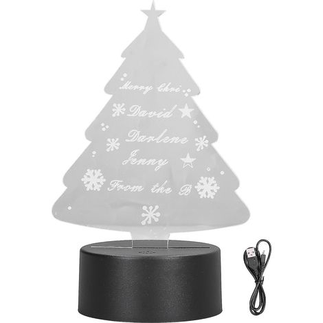 Lampe 3D Arbre à LED douce, couleurs réglables, commande tactile, acrylique durable et sûr, alimentation USB ou piles, veilleuse 3D (1/4)