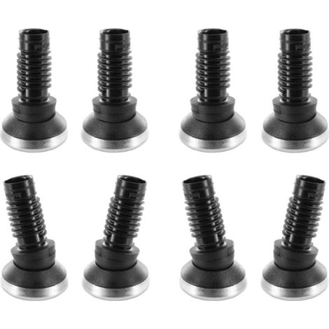 Set mit 8 versenkten Endkappen aus Edelstahl – 25 mm drehbarer Gleitsockel – Für Rohre mit 16 mm Durchmesser – Für den professionellen Einsatz (1/3)