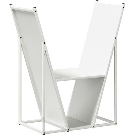 Maison Exclusive - Leñero blanco 69,5x35x81 cm Acero laminado en