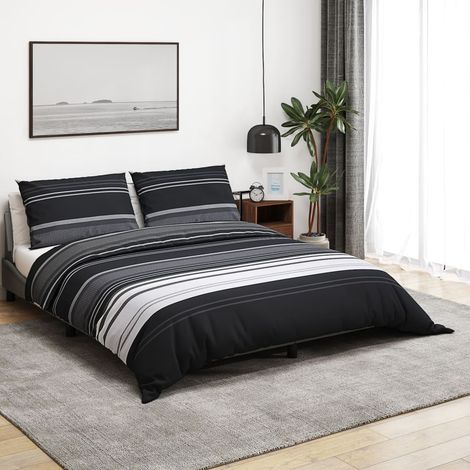 Juego de funda nórdica algodón negro y  200x200 cm