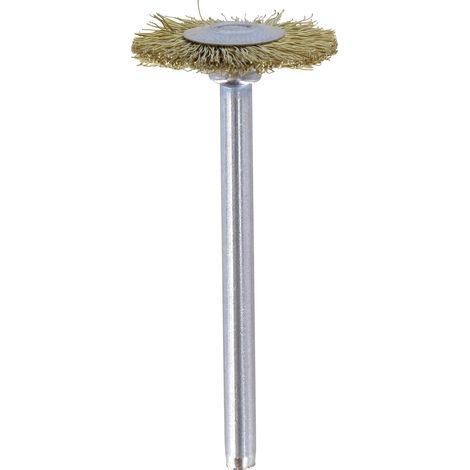 Brosse en laiton Dremel 535 - set d'accessoires pour outil multifonction avec 2 brosses en laiton Ø19mm pour dérouiller, ébavurer et nettoyer le métal, l'or, le cuivre, l'acier, la tôle, le laiton et (1/3)