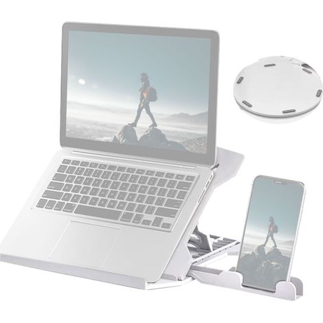 Soporte portátil para portátil, plegable y con altura ajustable en 8 niveles. Soporte ergonómico para portátiles y tabletas de 10 a 15,6 pulgadas.