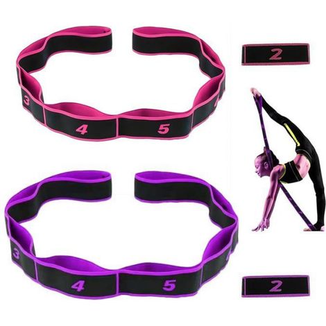 Bande élastique musculation - Lot 2, Multicolore, 8 niveaux force yoga pilates fitness - Élastique Aucunely (1/5)