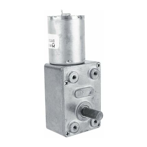DC 12V Moteur Electrique de Réduction Réversible Turbine à Couple Elevé Boîte à Engrenages à Vis sans Fin pour Fenêtres, Ouvre-portes (6RPM)-- (1/4)
