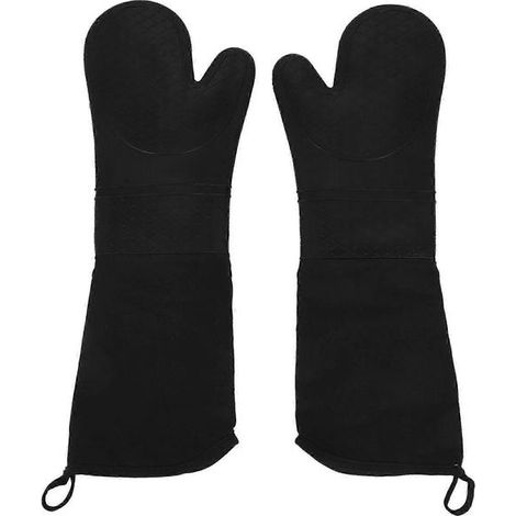 1 paire de gants de cuisine professionnels en silicone, gants de pâtisserie longs jusqu'au coude, résistants à la chaleur (1/5)