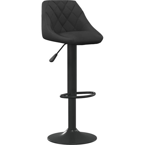 vidaXL Taburete de cocina de terciopelo negro (1/2)