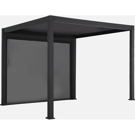 Pergola bioclimatica 3x3m in alluminio V2 + tenda 3m