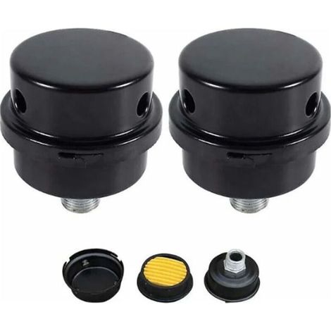 Filtre silencieux pour compresseur d'air – 2 pièces, raccord 3/8″ extérieur, boîtier métallique, diamètre 16 mm (1/5)