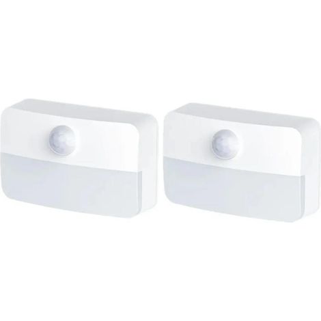 Lot de deux veilleuses LED sans fil blanc froid, alimentées par batterie avec capteur de mouvement (1/5)