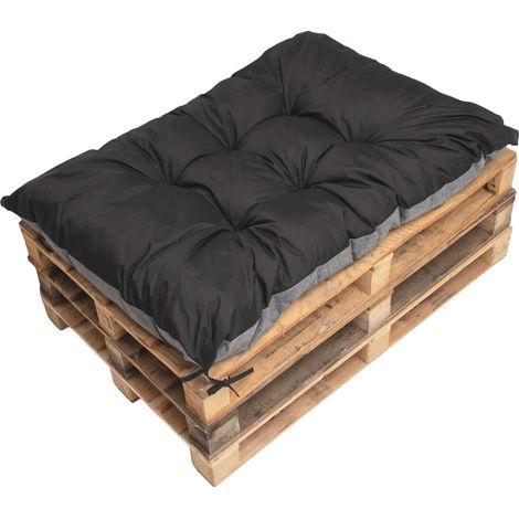 Coussin de palette 120x60cm, coussins de banc Noir, coussin de jardin, coussin extérieur/intérieur, coussins de canapé, coussin de palette (1/4)