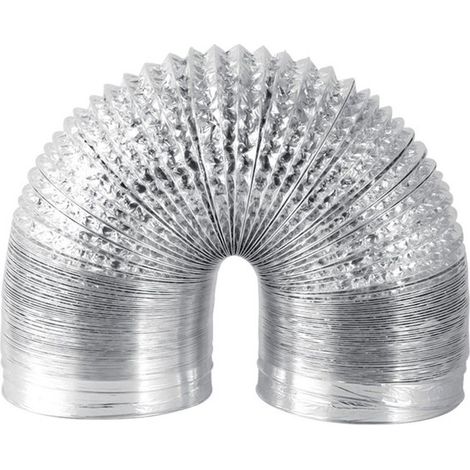 Tuyau d'évacuation flexible de 10 cm (4 pouces) et 2 mètres (4 mètres) pour sèche-linge. Tuyau flexible isolé en aluminium pour une utilisation en intérieur. (1/5)