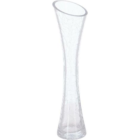 Vase soliflore en verre craquelé H30cm – Design élégant pour fleurs – Parfait pour roses et grandes fleurs – Atmosphera (1/2)