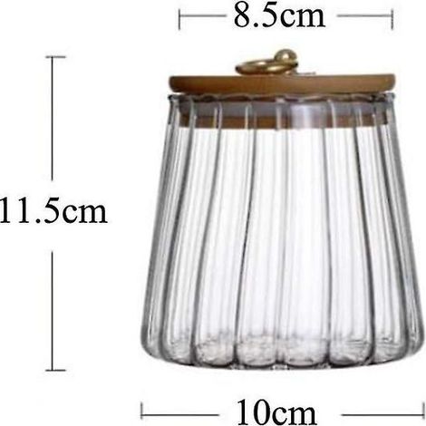 650 ml (22 oz) großes, durchsichtiges Vorratsglas mit luftdichtem Deckel aus Akazienholz. Ideal zur Aufbewahrung von Kaffeebohnen und losem Tee. (1/4)