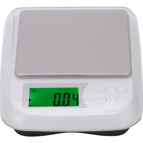 Balance électronique numérique de précision 2kg/0.1g, mini balance de pesée en acier inoxydable avec écran LED