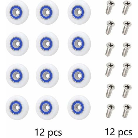 Roulette Porte Douche Roulettes pour Porte de Douche Roulette Porte Douche Roues Roulettes de Rechange Roulette Porte Roulette de Douche pour Porte de Douche avec Des Vis,27 mm de diamètre,Starlight,1 (1/3)