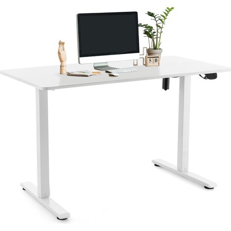 Schreibtisch Worktime 120 x 60 elektrisch höhenverstellbar weiß hjh OFFICE (1/5)