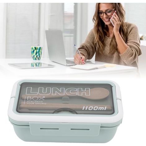 Isolierte Lunchbox im koreanischen Stil, hübsche Lunchbox zum Mitnehmen für Schülerinnen und junge Mädchen, mikrowellengeeignete Lunchbox für Büroangestellte, grün. (1/5)