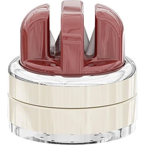 Afilador de cuchillos de cocina con ventosa para uso manos libres，afilador de bolsillo compacto，cuchillos de carnicero，cuchillos de pelar (rojo) (1/5)