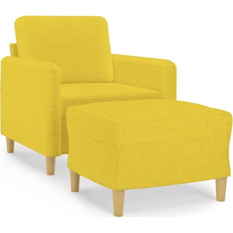 Maison Exclusive - Poltrona con Poggiapiedi Giallo Chiaro 60 cm in Tessuto