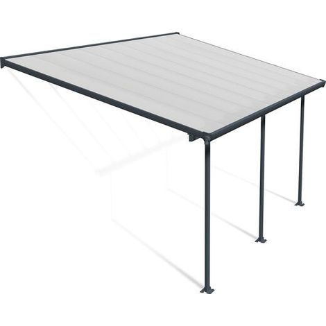 Canopia Feria Pergola Addossata in Alluminio 3X5.5 m  Grigio (1/5)