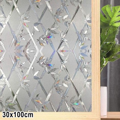 Film Pour Vitre - PVC Dépoli Statique Sans Colle - Protection Intimité 45 x 100 cm (1/5)