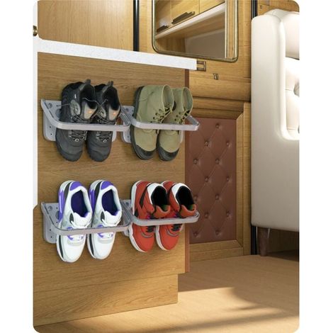 Organisateur suspendu 4 pièces - Support mural pliable pour rangement de chaussures, étagère et porte-chaussures (1/4)