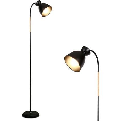 Anten Giraffe Lampadaire Sur Pied Pivotant Noir E27 Hauteur 159CM, Lampe Sur Pied De Salon Chambre Lampadaire rétro en métal Sans Ampoules (1/5)