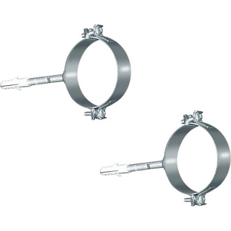 2 Colliers muraux é simple paroi avec cheville, acier inoxydable 100 mm (1/2)