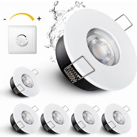 4X Spot LED Noir Encastré IP65 étanche Spot de Plafond Encastrable LED 5W Blanc Chaud 3000K Eclairage Encastré Pour salle de bain, cuisine, couloir, douille GU10 incluse