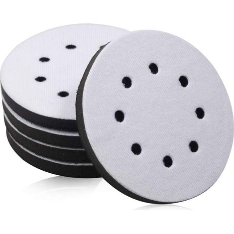 Lot de 5 Disques De Ponçage 12,7 Cm Mousse Souple 8 Trous Auto-agrippants Pour Perceuse (1/5)