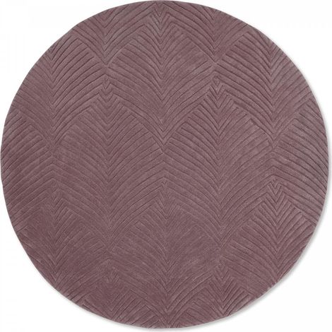 Tapis rond fait à la main Ø200cm bordeaux en laine motif faux uni pour salle de jeux (1/5)